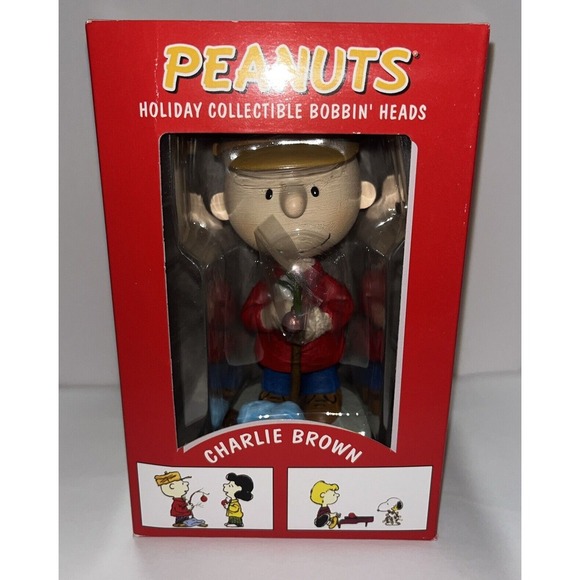 Charlie Brown Peanuts Holiday Collectible Bobbin' Heads‎ - 2000 Vintage - Picture 1 of 11